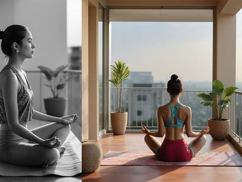 lady enjoying apartment lifestyle in Thrissur